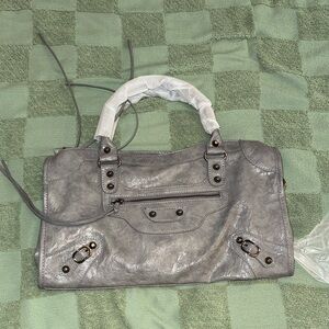 Balenciaga Gray Medium Leather Handbag